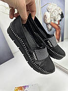 Мокасини жіночі з гумкою на підйомі ArasShoes 721-Siyah 37, фото 7
