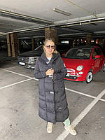 Жіночий пуховик пальто YIMOSIS 1880-001 чорне з капюшоном