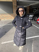 Жіночий пуховик пальто YIMOSIS 1880-001 чорне з капюшоном, фото 2