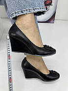 Туфлі жіночі Basyni 28(E03162-D2590) шкіряні на танкетці 37, фото 4