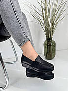 Туфлі жіночі Doren 18135-000-siah шкіряні на танкетці 37, фото 5