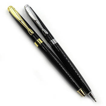 Ручка кулькова поворотна метал чорна із золотом, сріблом BP861 G-Rich