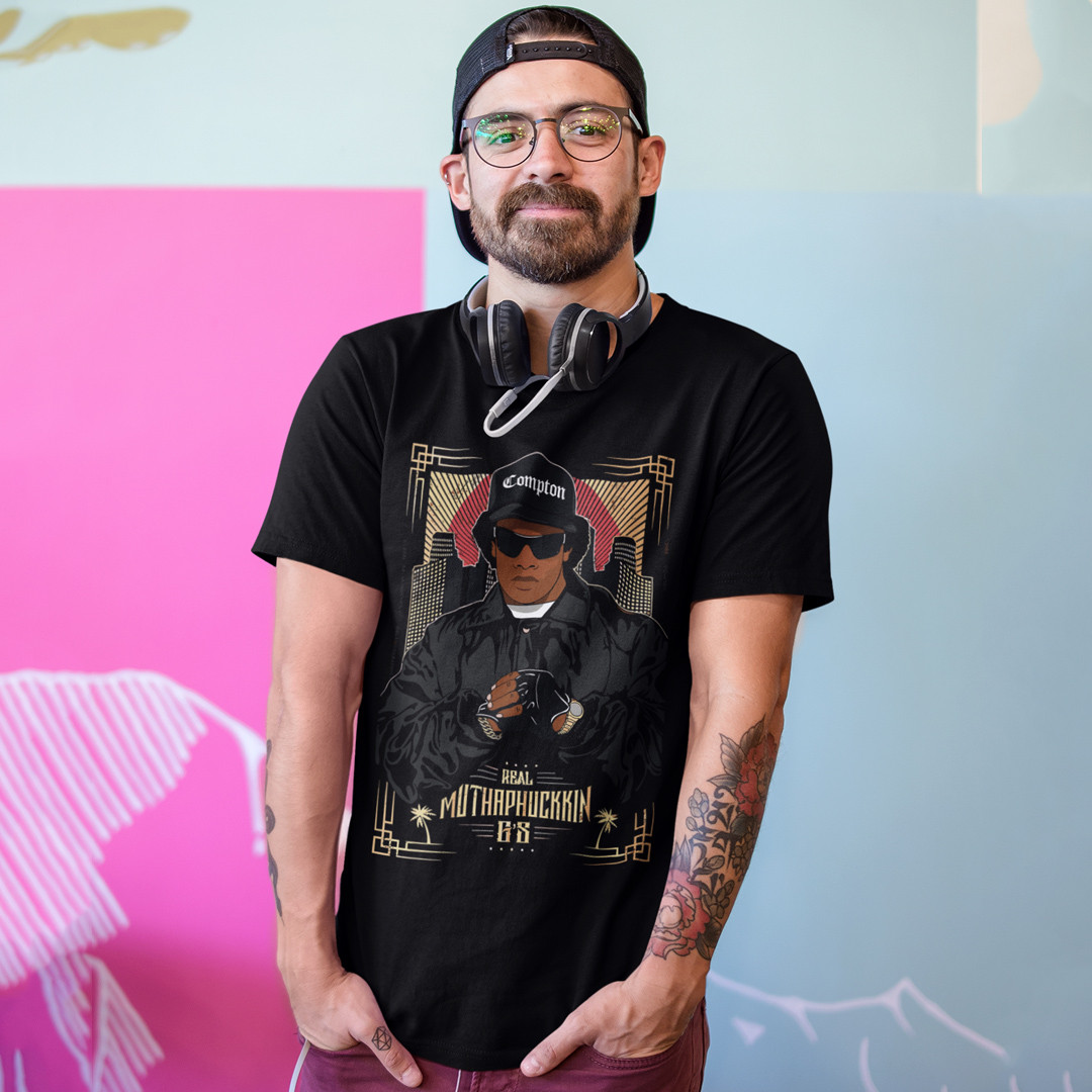 Футболка унісекс Eazy E (Real Muthaphuckin Gs) XS чорний, фото 1