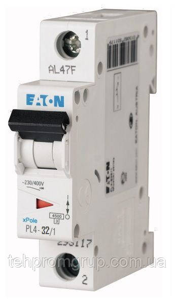 Автоматичний вимикач Eaton HL 1P 32А х-ка C