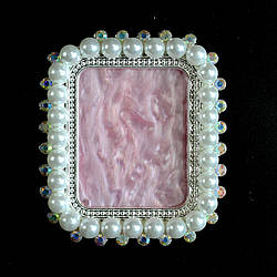 Палітра манікюрна для змішування фарб, прямокутна, біла з чорним