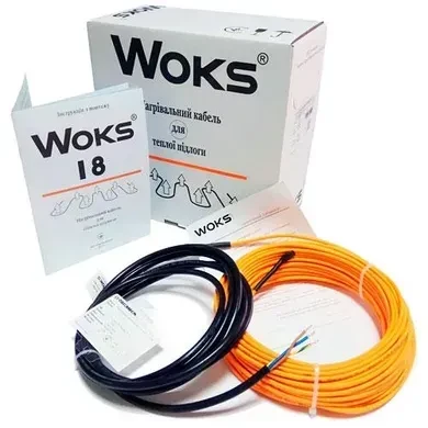 Тепла підлога WOKS-18 500 Вт (28 м/п), 3.2 м2 + Подарунок сенсорний Wi-Fi терморегулятор | Нагрівальний кабель під плитку 230В