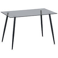 Стіл Umberto чорний/скло тоноване сіре