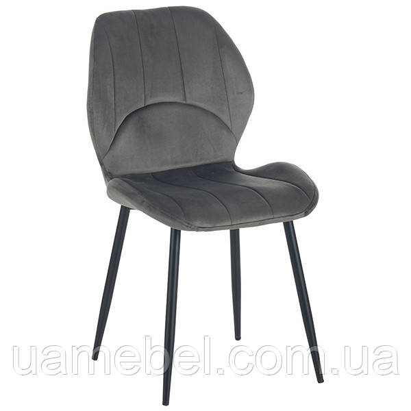 Стілець Astra чорний/ вельвет темно-сірий