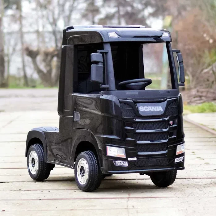 Дитяча електромобіль-ва вантажівка SCANIA (чорний колір) 12 V, фото 1