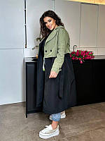 Функціональний тренч двійка комплект жилет + куртка болеро жіночий батал незвичайний стильний