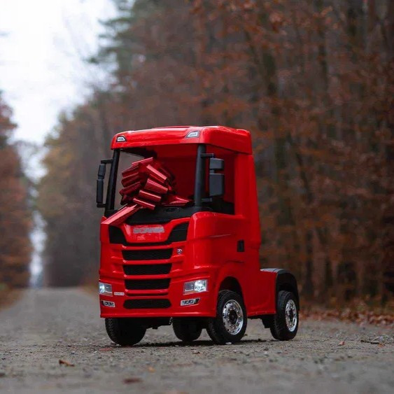Дитяча електромобіль-ва вантажівка SCANIA (червоний колір) 12 V, фото 1