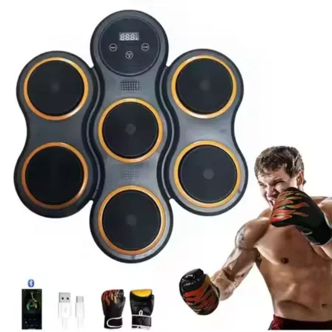 Музичний боксерський тренажер настінний з Bluetooth і вбудованим динаміком + пара боксерських рукавичок 35*35*4.5 см Tooyful