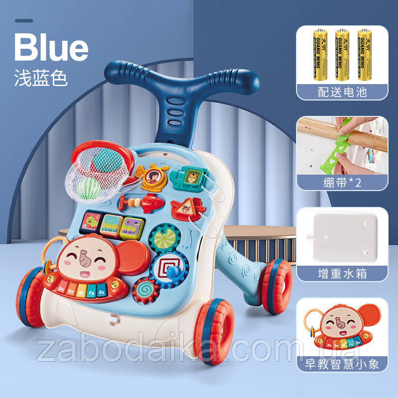 Великі функціональні каталки ходунки 5в1 з ігровим центром розвивальний столик музичний, фото 1