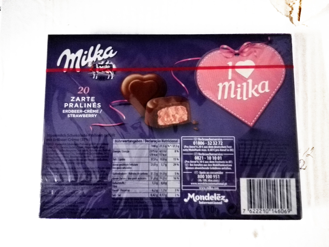 Шоколадные конфеты в коробке Milka I Love с клубничным пралине, 110 гр - фото 6 - id-p462604899