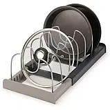 Органайзер для каструль і кришок з кількома рівнями зберігання Lid Rack 223-23, фото 4