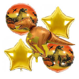 990428 Кульки фольговані набір 5 шт Динозавр