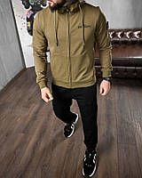 Спортивний костюм Stone Dark Олива двонитка пен'є вишивка чоловічий спортивний комплект XL |neper-9145|