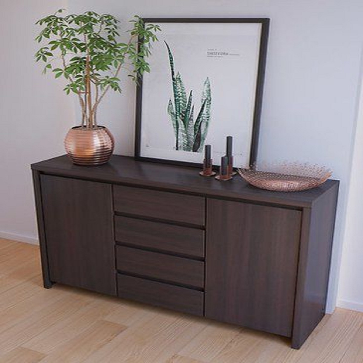 Сучасний широкий довгий комод 180 см з дверцятами та шухлядами без ручок модерн у вітальню зал ДСП FLASHNIKA 32