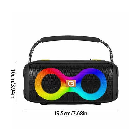 Музична портативна вluetooth колонка Portable Wireless Speaker Et 311 Бумбокс 1800 мАг 10Вт microSD Чорний, фото 3