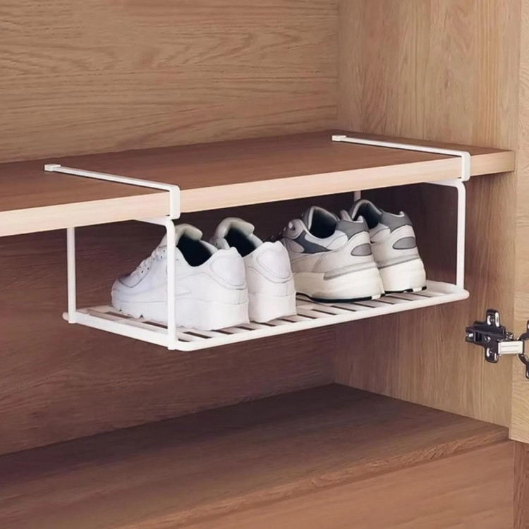 Додатковий підвісний органайзер, полиця для взуття 39.5*20*13см білий, фото 1