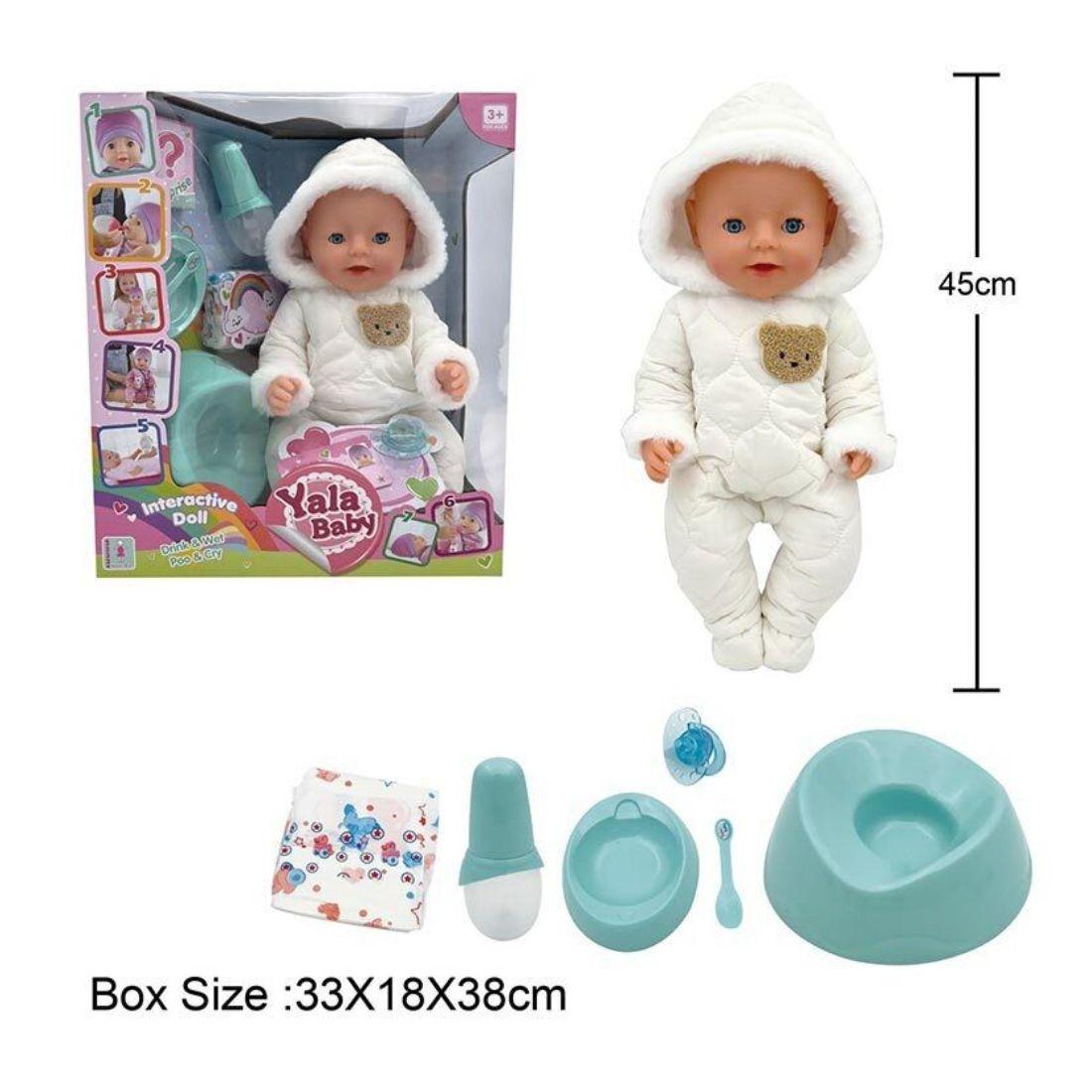 242 BL/N Пупс п'є з пляшечки, ходить на горщик, заплющує очі, плаче сльозами, аксесуари, висот, фото 1