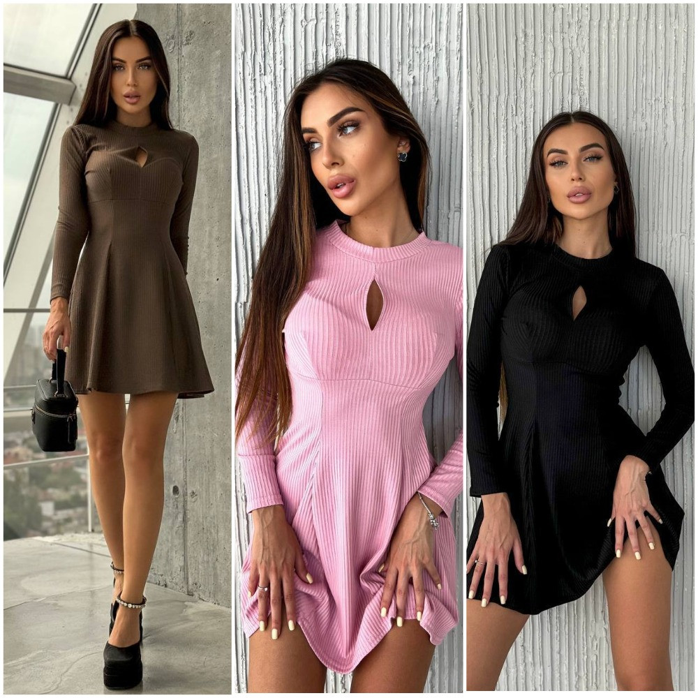 Сукня жіноча мини з вирізом на груді , стильне плаття на кожен день , приваблива сукня - фото 1 - id-p2570016062