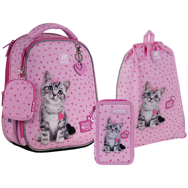 Шкільний набір Kite Education Studio Pets SET_SP25-555S-1 (рюкзак, пенал, сумка) 115-130см
