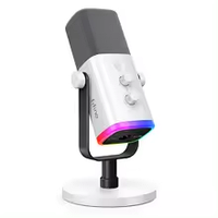 Студійний динамічний мікрофон з RGB-підсвіткою Fifine AM8 XLR/USB, White