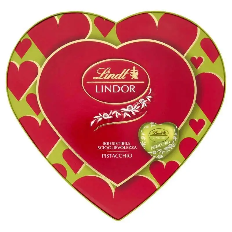 Коробка цукерок Lindt Lindor Cuori Pistachio Серця з фісташками