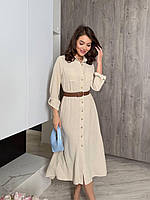 Плаття жіноче на ґудзиках із поясом 42-44 46-48 50-52 54-56 56-58