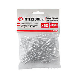 Заклепка алюмінієва 4.0*14.0 мм, 50 од. INTERTOOL RT-4014