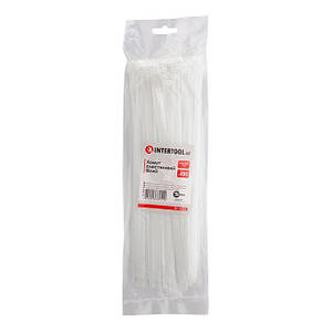 Хомут пластиковий 3,6*250 мм, білий, 100 од. INTERTOOL TC-3625