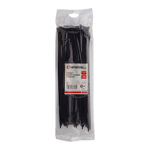Хомут пластиковий 3,6*250 мм, чорний, 100 од. INTERTOOL TC-3626