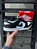 Чоловічі кросівки Nike SB Dunk Low White Black Найк СБ Данк чорно-білі шкіряні весна осінь, фото 10