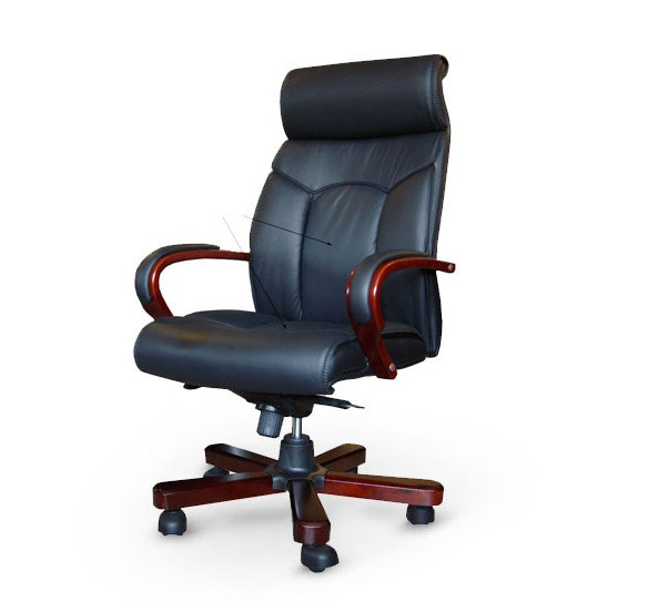 Крісло керівника Емір механізм мультиблок комбінована шкіра люкс чорна (Діал ТМ)