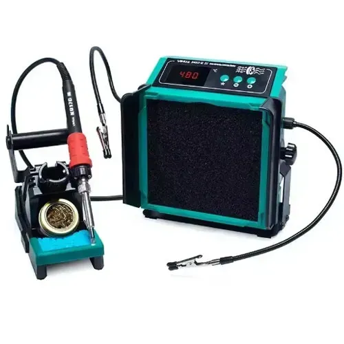 Паяльна станція YIHUA 948DQ-III з димопоглиначем + тримач плат, 25 W (Max:200W), 200-480 °C, фото 1
