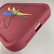 Чохол для Apple iPhone 11 з бортами з принтом Україна на телефон айфон 11 бордовий q06t, фото 4