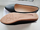 Туфлі жіночі дитячі лодочки балетки без підборів чорні кожзам розміри 37-38, 38-39, фото 7