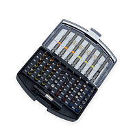 Набір біт 1/4" SL4, 5, 6, PH1, 2, 3, PZ1, 2, 3, TORX, HEX 56 шт (пласт. бокс) з магнітним тримачем