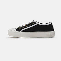 Жіночі Кеди Christian Dior Walk'n'Dior Low-top Black White / Крістіан Діор Волк н Діор Низькі Чорні з Білим, фото 4