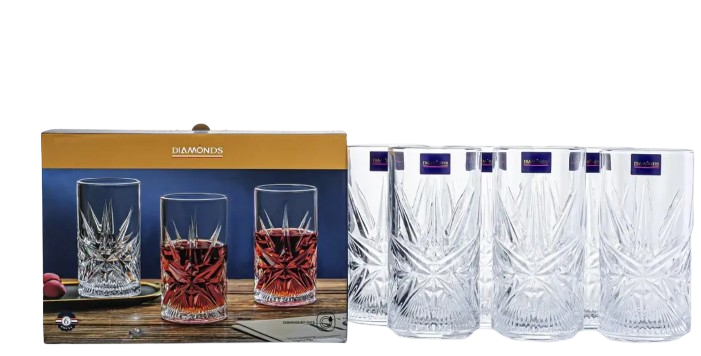 Набір склянок для напоїв Helios "Голдстар" 330 мл 6 шт DM344, фото 1