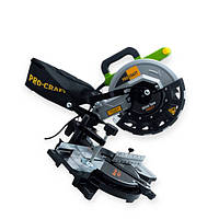 Пила торцювальна ? 210мм, 1400 Вт, 4900 об/хв, кут 0-45, глибина розпилу 60мм, лазер Procraft