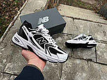 Кросівки унісекс New Balance 530 White black білі з чорним, фото 5