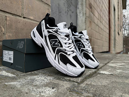 Кросівки унісекс New Balance 530 White black білі з чорним, фото 1