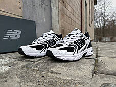 Кросівки унісекс New Balance 530 White black білі з чорним, фото 4
