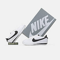 Кросівки Nike Cortez White Black / Найк Кортез Білі з Чорним, фото 6