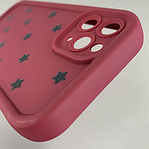 Чохол для iPhone 11 Pro чохол з високими бортами із зірочками на телефон айфон 11 про бордовий q05d, фото 5