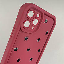 Чохол для iPhone 11 Pro чохол з високими бортами із зірочками на телефон айфон 11 про бордовий q05d, фото 3