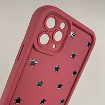 Чохол для iPhone 11 Pro Max чохол з високими бортами із зірочками на телефон айфон 11 про макс бордовий q05d, фото 3