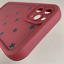 Чохол для iPhone 11 Pro Max чохол з високими бортами із зірочками на телефон айфон 11 про макс бордовий q05d, фото 5